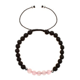Pulsera de Cuarzo Rosa con Piedras Volcanicas Libela